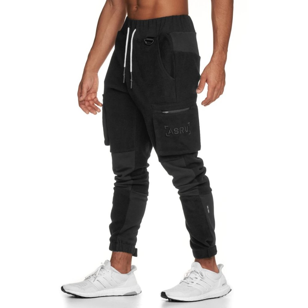ASRV Reverse Knit Cargo Jogger - Black NEW "L"